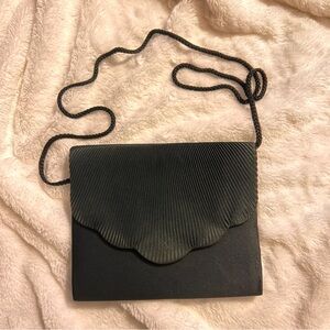 Black Scalloped Evening Bag